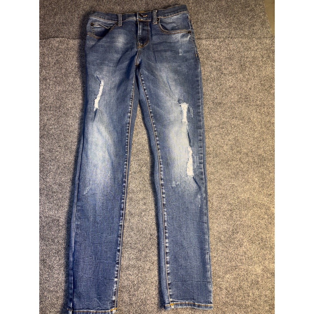 AriZona Advance Flex Skinny Jeans Womens 30x30 Blue Denim Stretch Distressed‎